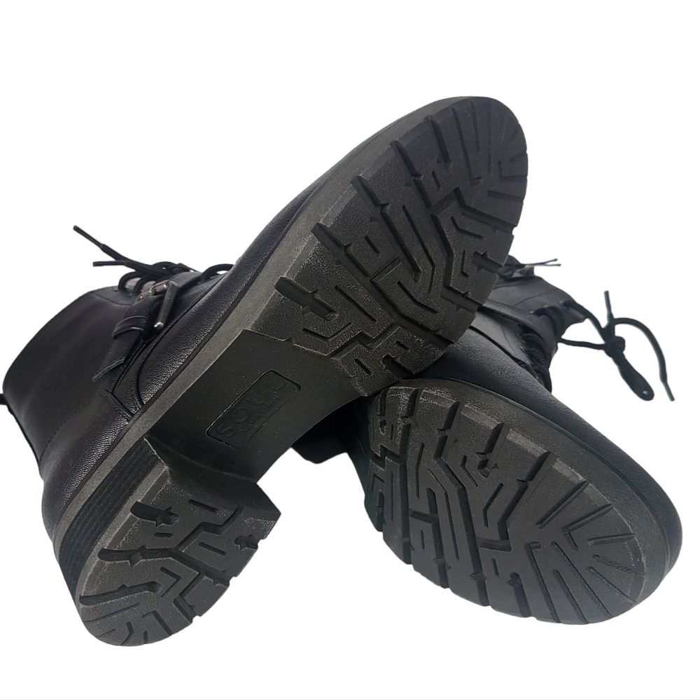SOUL Naturalizer Quaid Combat Lace-up Boots Black 9 - Picture 2 of 4